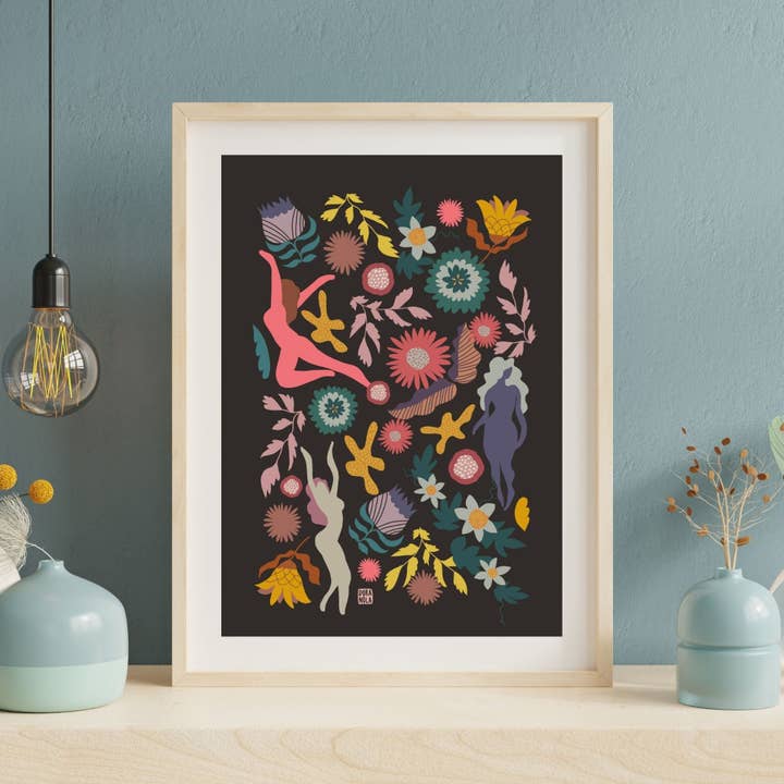 Chasing Stories Art Print for wholesale by Dora Nola