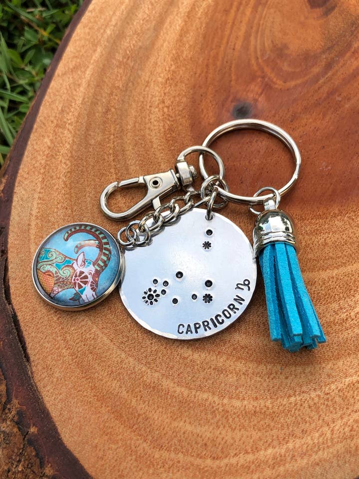 “Capricorn” Zodiac Keychain for wholesale by The Imprint Duo