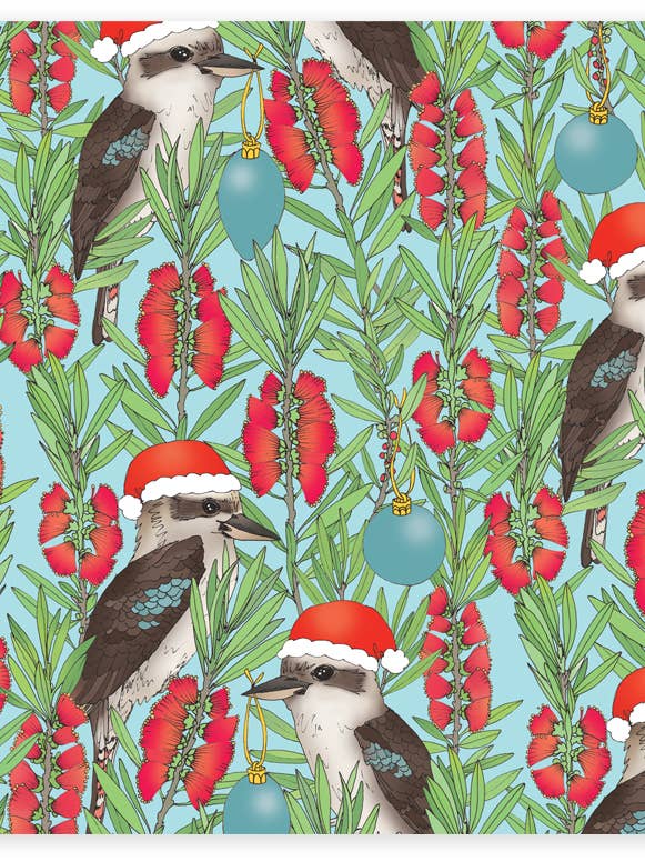 Carta da regalo natalizia piegata - Jolly Kookaburras per la vendita all'ingrosso da parte di Earth Greetings