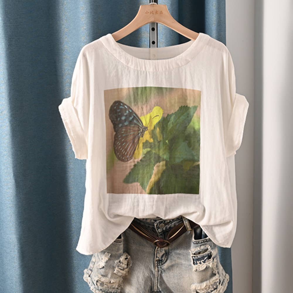 Whisper Mint – wholesale Screen printed t-shirt – Women′s – round neck printed double cotton yarn short-sleeved T-shirt