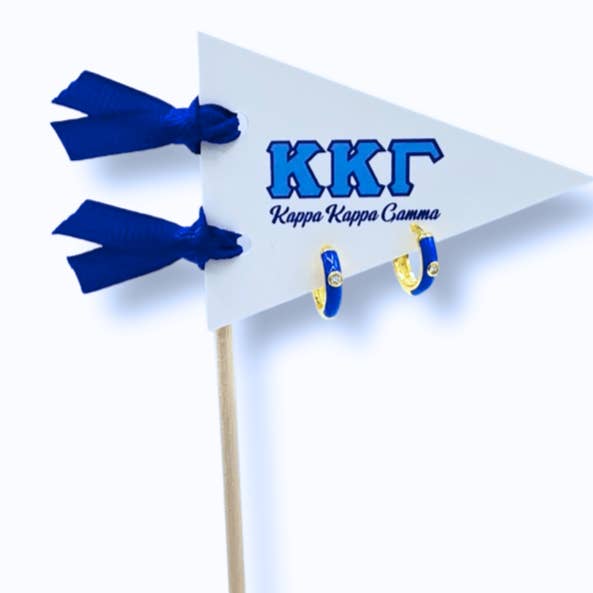 Color Shout - Vendita all'ingrosso Orecchini a cerchietto - Orecchini a cerchio colorati Sorority su bandiera a pennone con lettere greche19