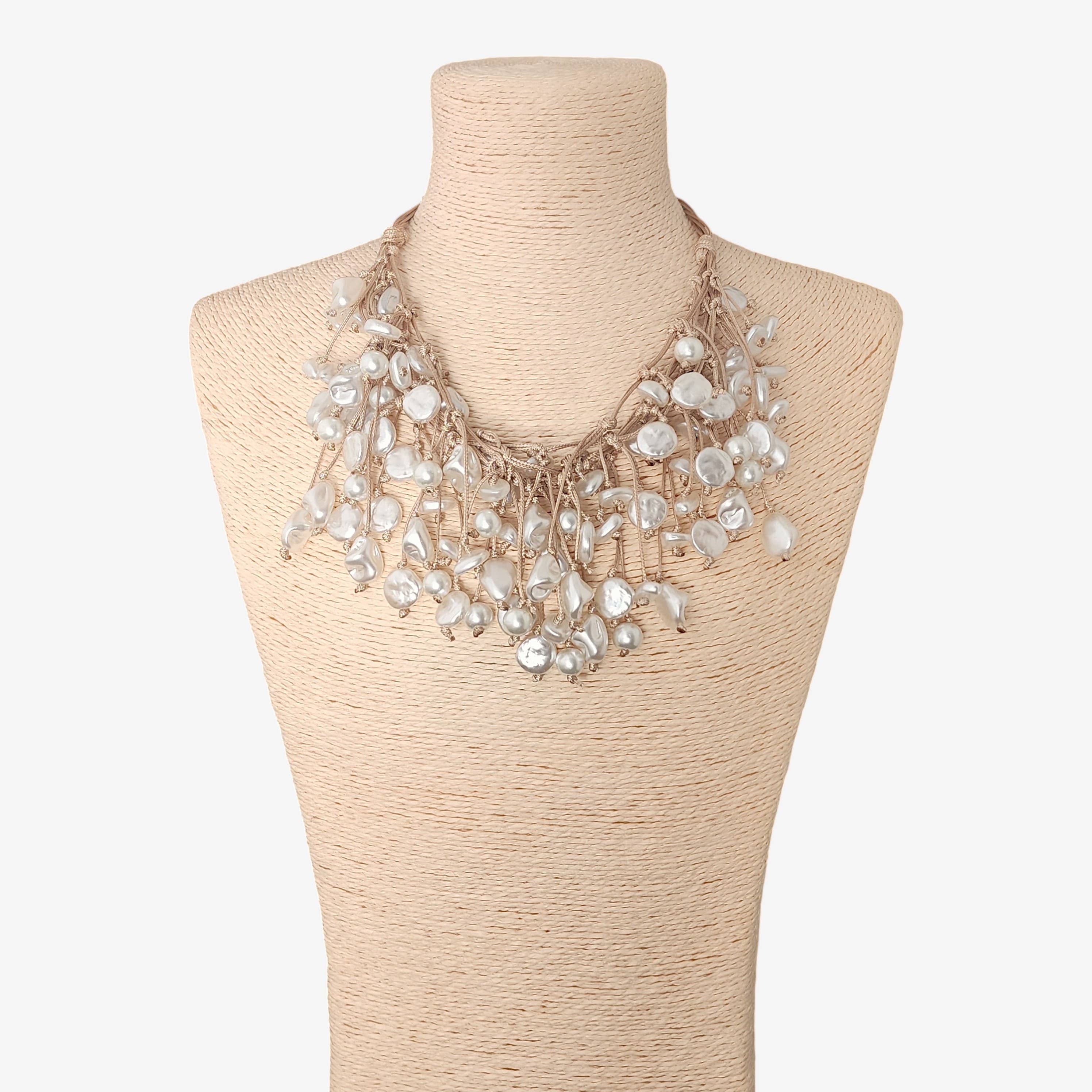 Bijoux Envie Statement Jewelry - Wholesale Beaded/Pearl Necklace - Coastal Knotted Pearl Necklace | Handmade Statement Jewelry2