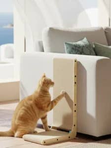 Griffoir en carton pour chats Litoral, en forme de L pour la vente par Althea Living