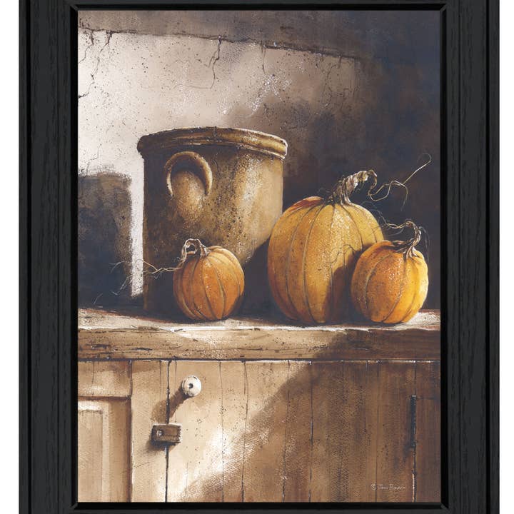 "Crocks and Pumpkins" by John Rossini Black Framed Wall Art for wholesale by Trendy Decor 4U