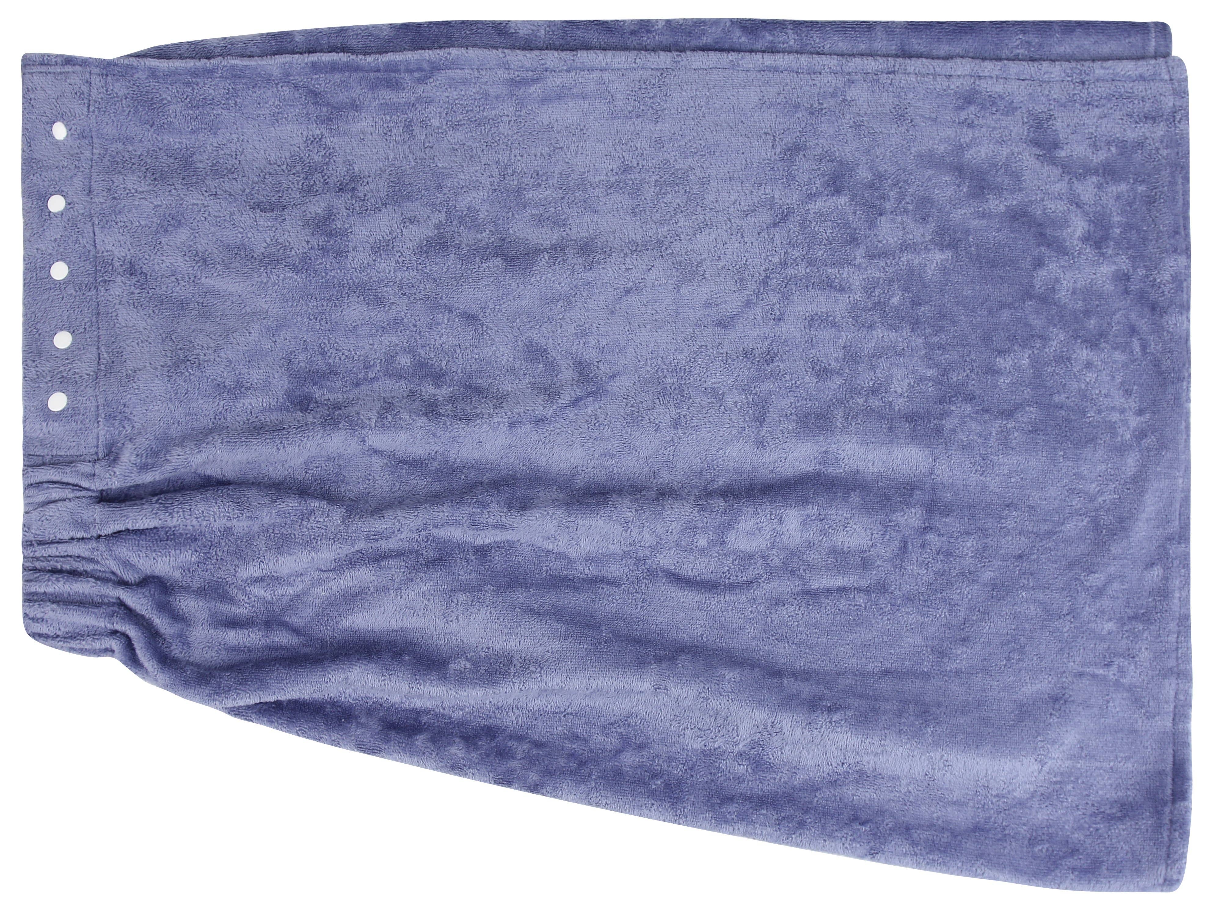 Everplush - Vendita all'ingrosso Asciugamani da bagno - Set di fascia da bagno extra peluche+turbante per capelli - blu pervinca7