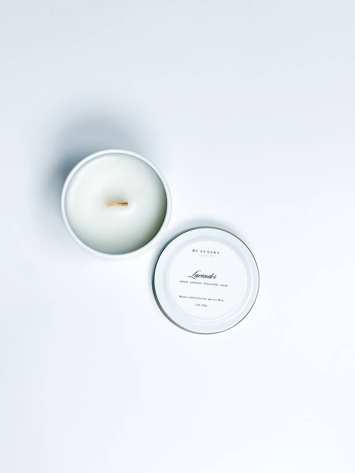 Lavendel — 2 oz Vit Burk för wholesale av DS Luxury Candles