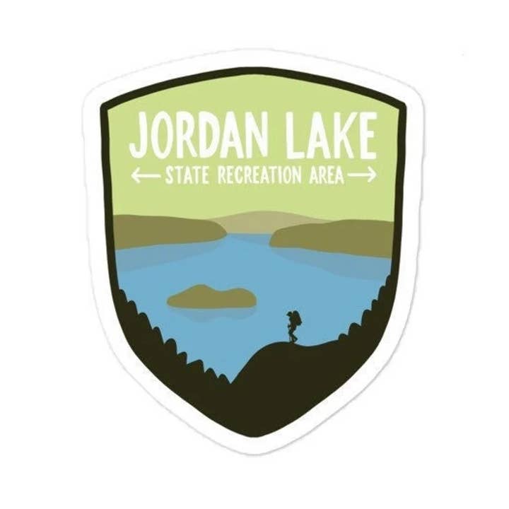 Autocolante à prova de intempéries da Área de Recreação Estadual do Lago Jordan por atacado de Colleen Goldhorn Creative Co