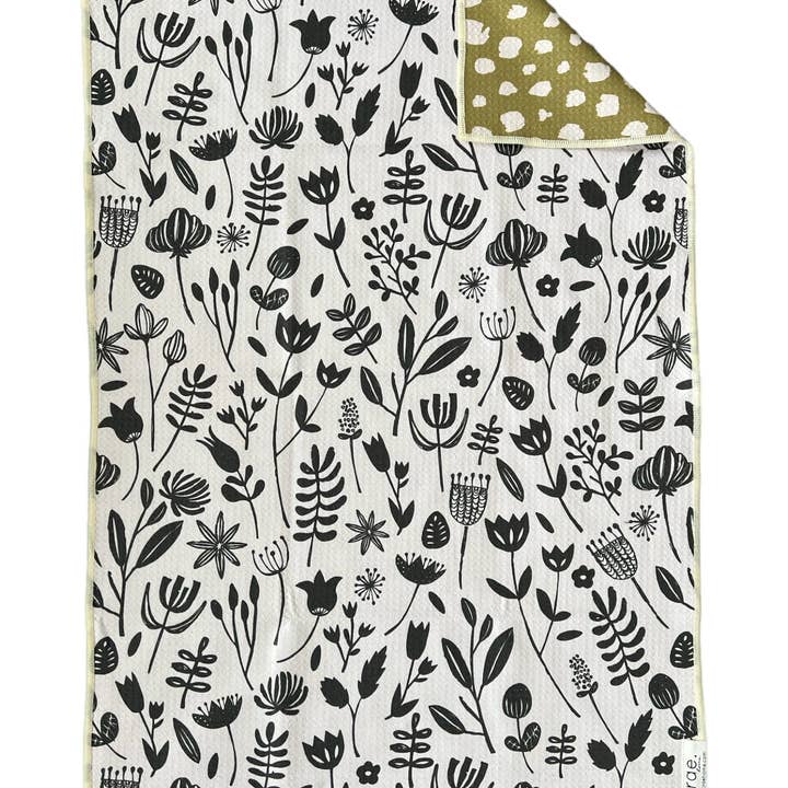 Cream Pea Green Vintage Highway: Reversible Hand Towel for wholesale on Faire1