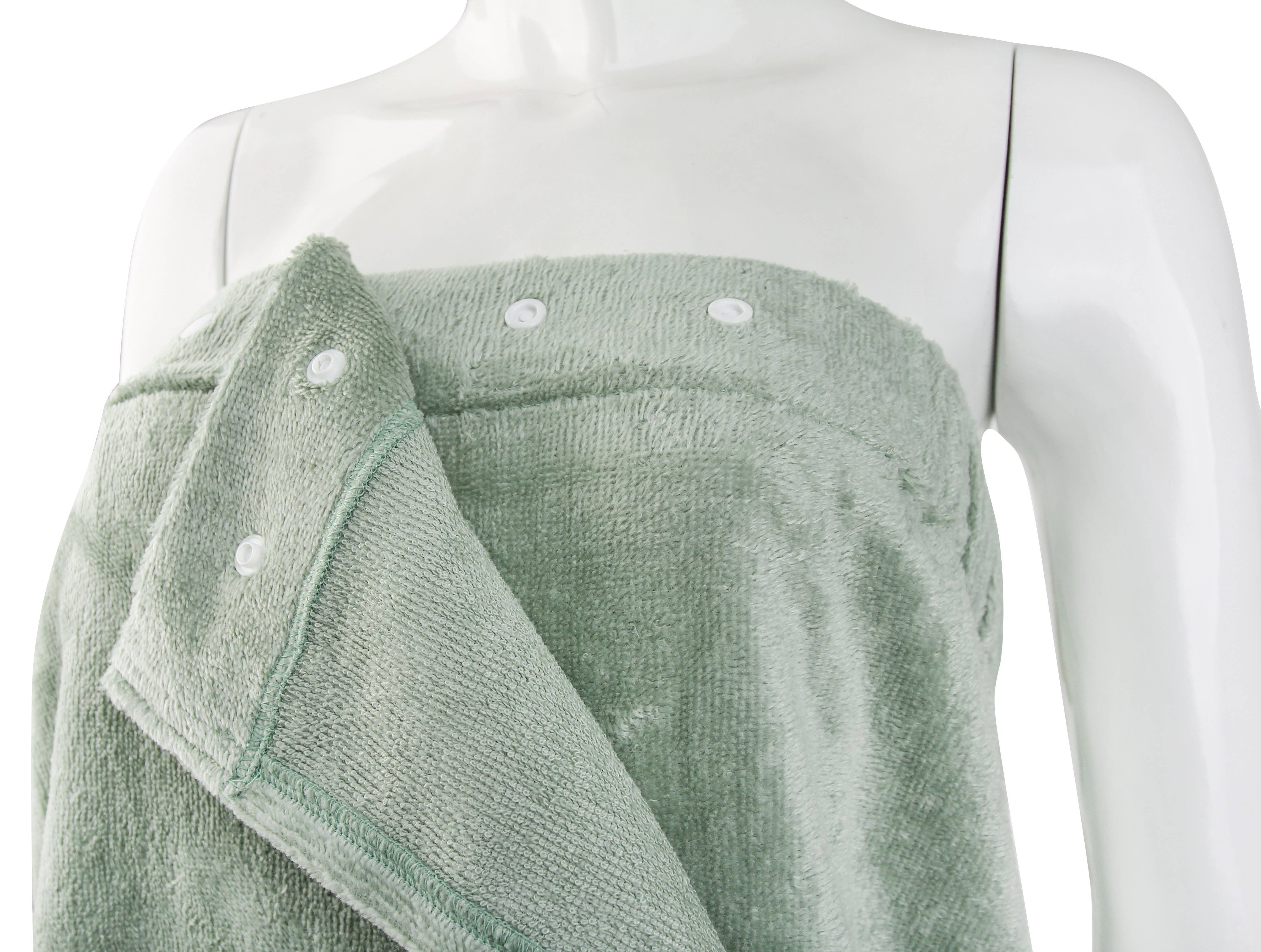 Everplush - Wholesale Bath Towel - Extra Plush Bath Wrap + Hair Turban Set - Sage Green3