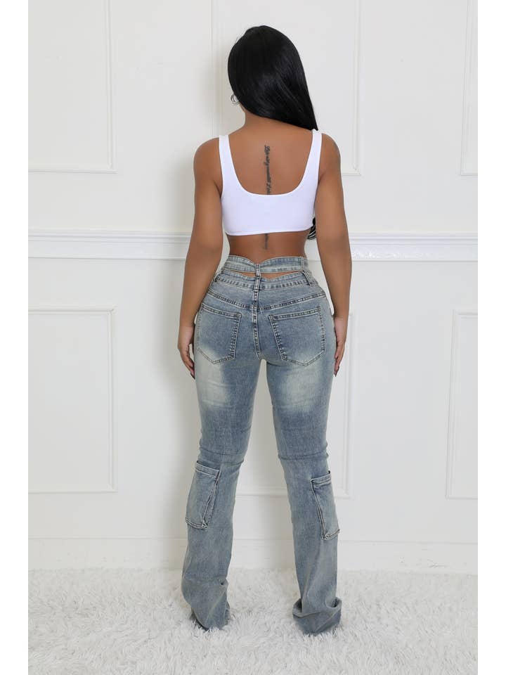 5besties inc - Wholesale Jeans - Women's - DOUBLE WAIST DENIM JEANS