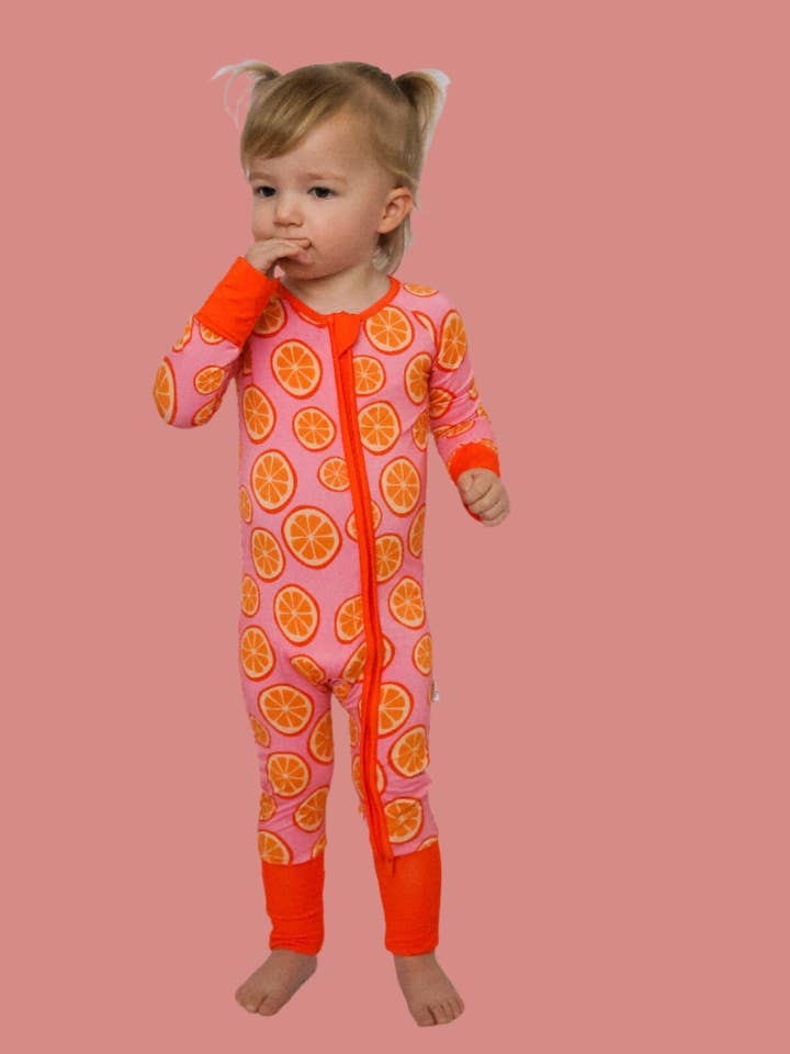 Sleepy Ducks - Wholesale Jumpsuit - Baby - Pink and Orange Baby Romper1