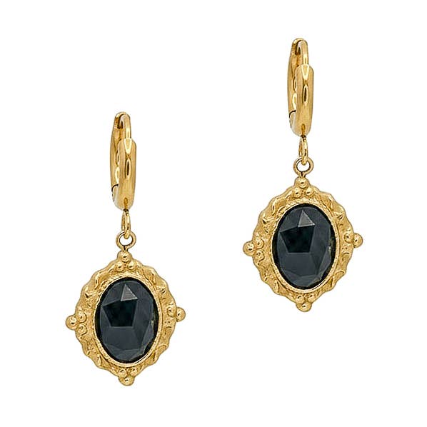 LOUIZ - Vente Boucles d'oreilles pendantes - Boucles d'oreilles avec onyx noir0