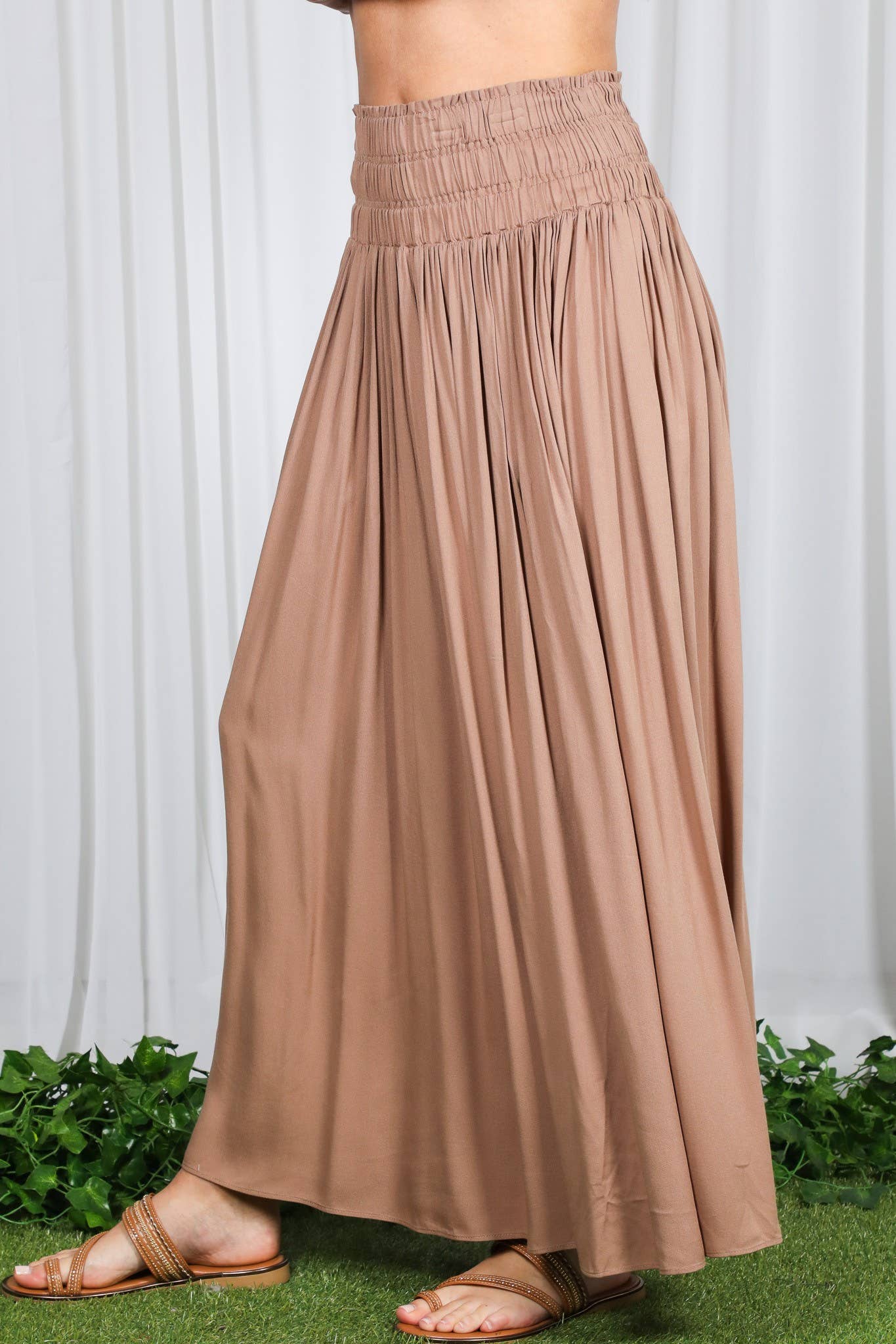 Vine & Love - Wholesale Skirt - Women's - Casual Maxi Flowy Bohemian Renaissance Long Skirt VS8294015