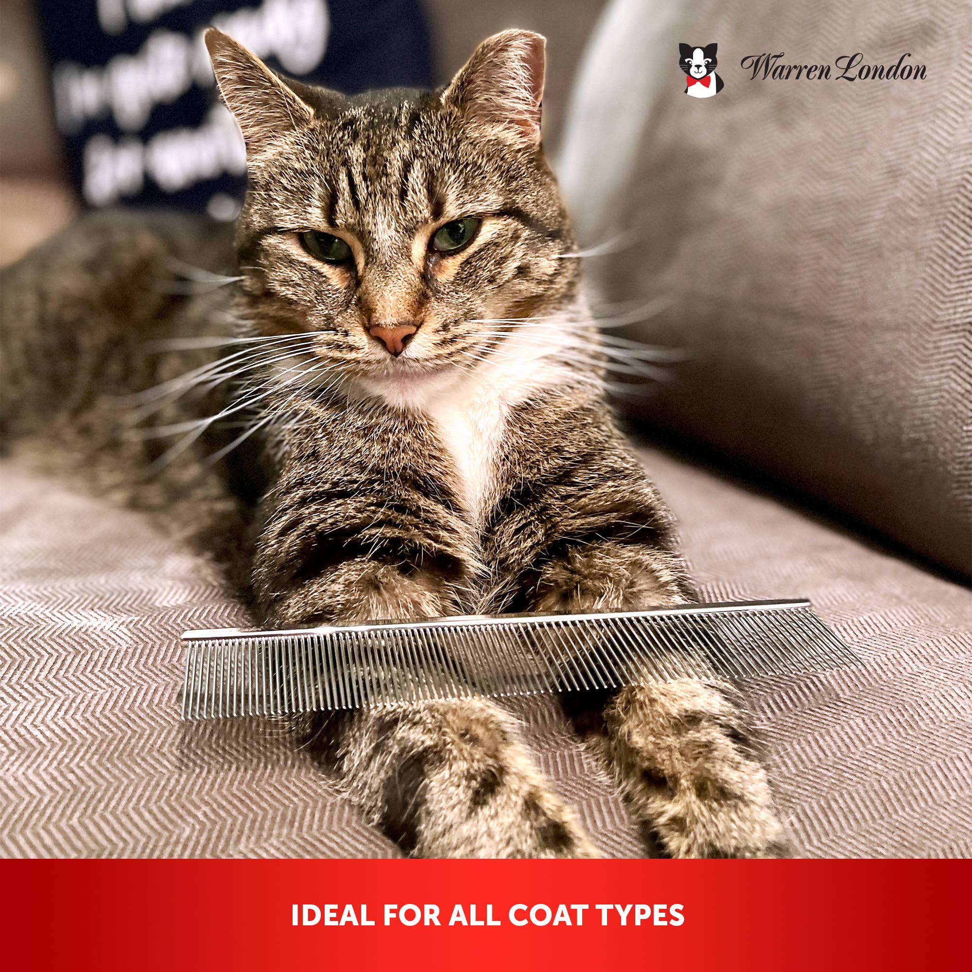 Warren London Dog Products – wholesale Pet grooming aid – Dog – Cool Cat Comb - 7.5" Everyday Copper Grooming Tool6