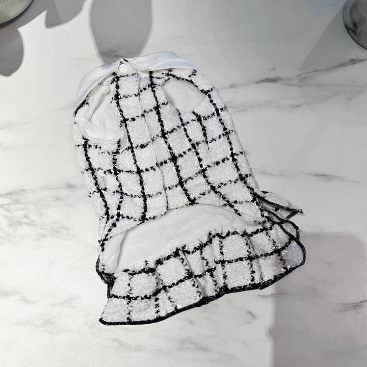 Channyfinds - Wholesale Pet Dress - Dog - Classic | Tweed Style Monochrome Pet Dress5