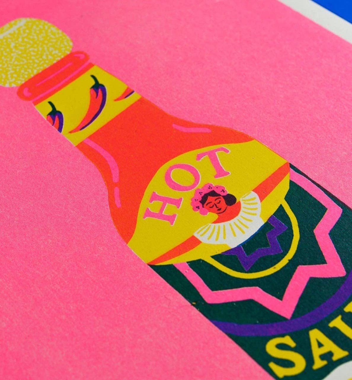naomi wilkinson illustration - Wholesale Art Print - Pink Chilli Sauce Riso1