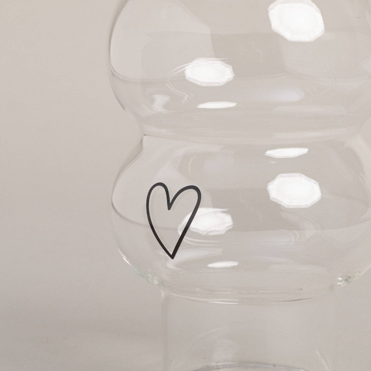 Eulenschnitt - Wholesale Drinking Glass/Cup - Double bubble glass heart (VE = 6 pcs)8