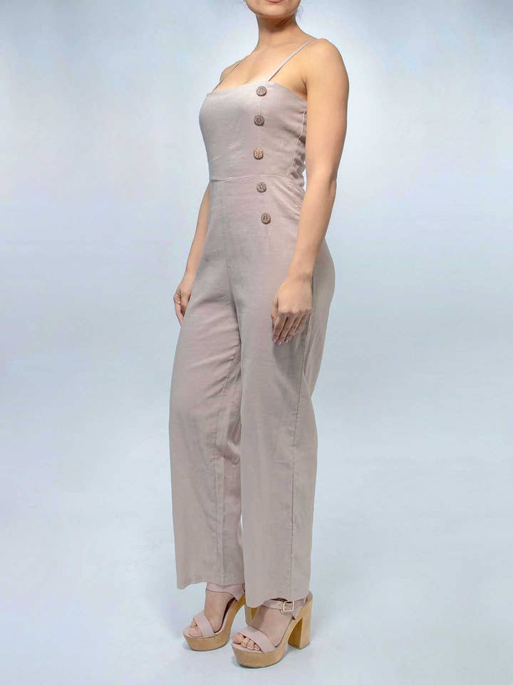 Buttoned Jumpsuit with Straps for wholesale by GAT Fashion Lab