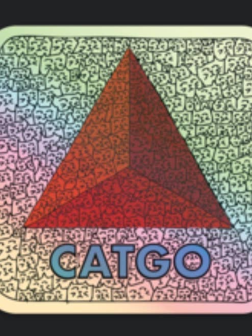 Catgo holographic 3" Sticker for wholesale by Notso Kitty