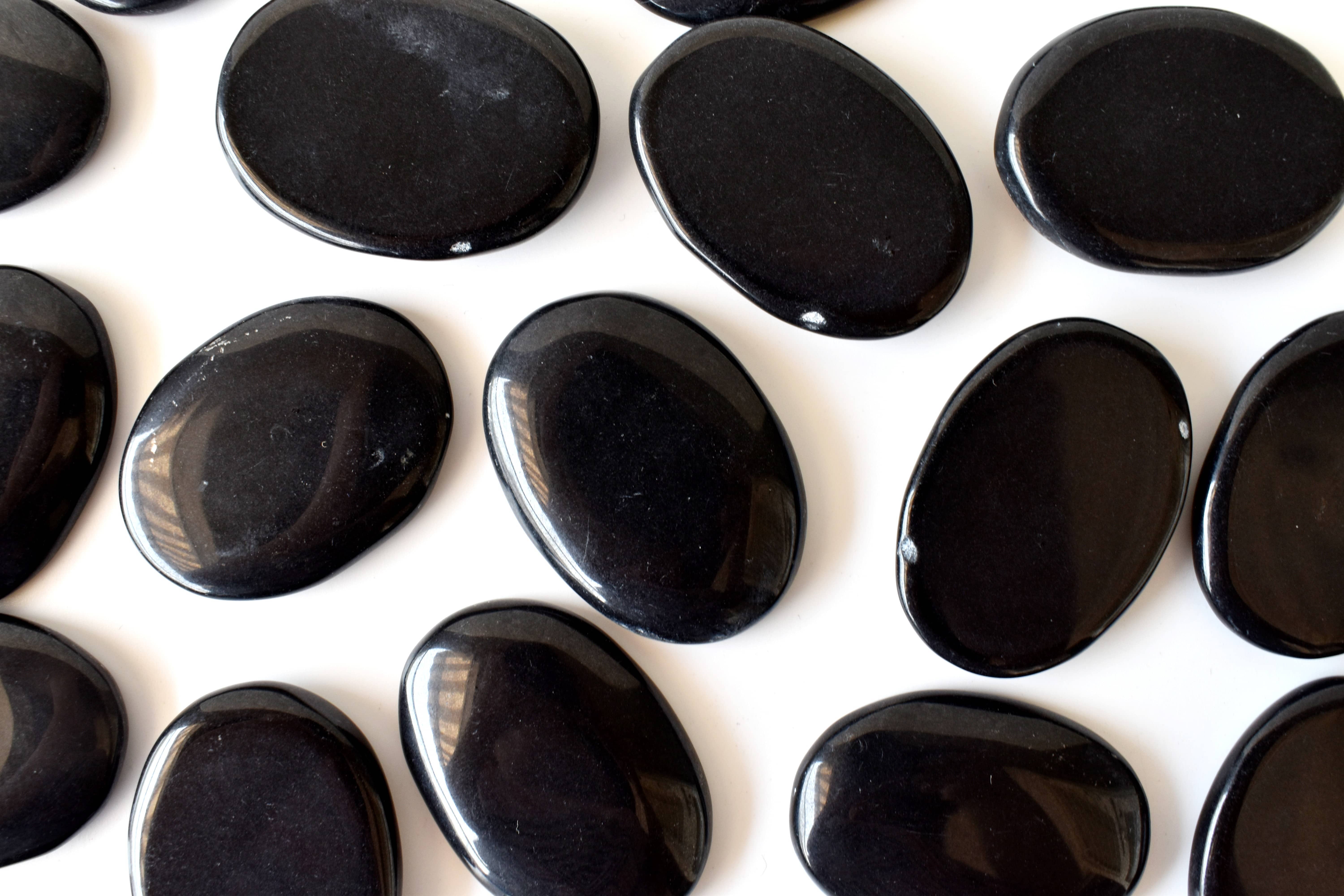 Soothing Crystals - Wholesale Spiritual Stone/Crystal - Polished Black Tourmaline Flat Stone, Gemstone Flat Stone2