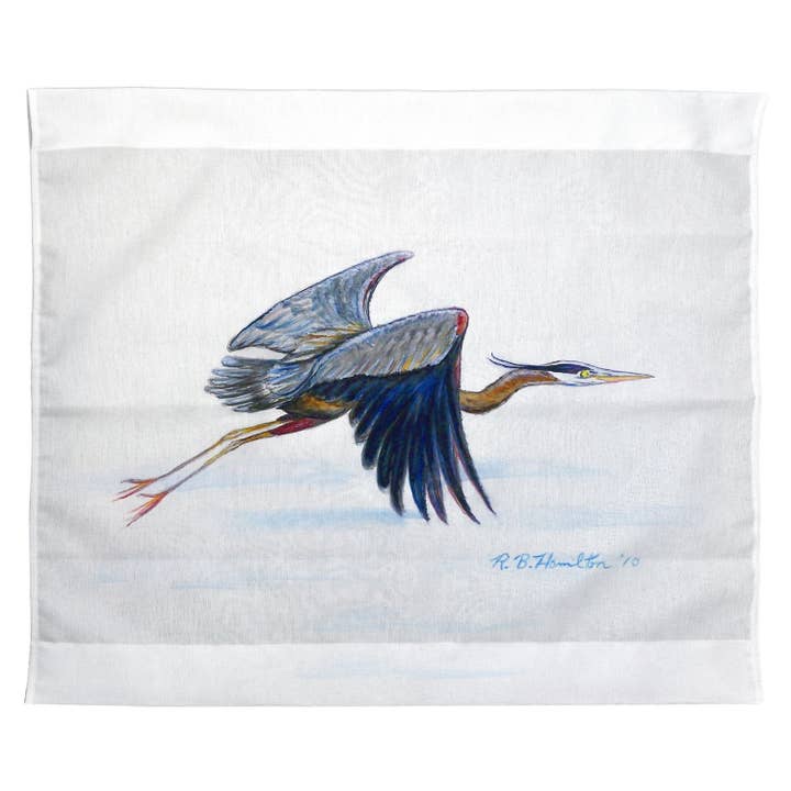 Colgante de pared exterior Eddie's Blue Heron 24x30 para venta al por mayor de Betsy Drake Interiors