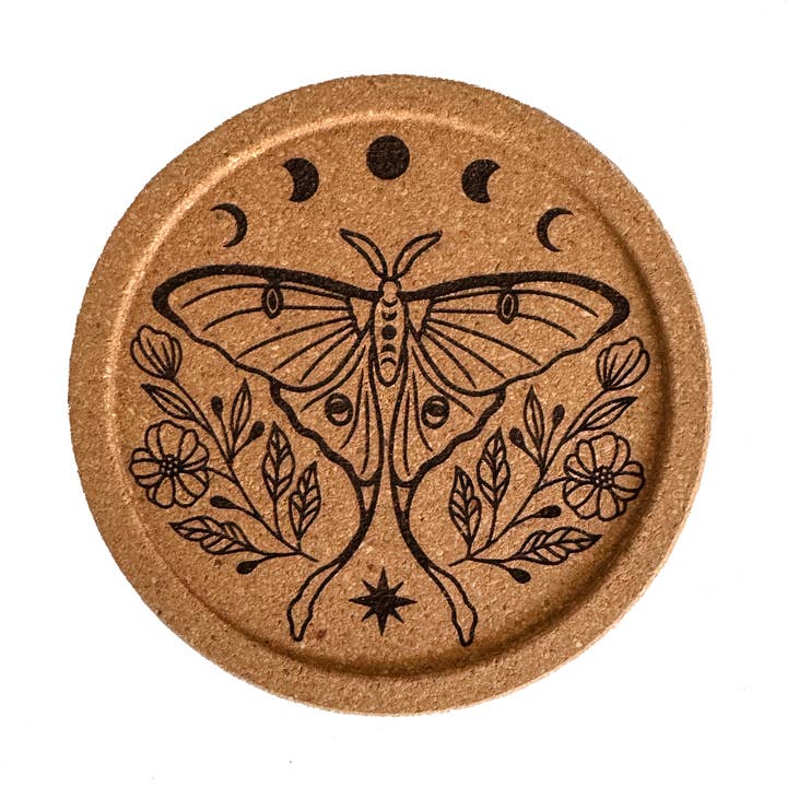 Art by Sharell - Wholesale Coasters - Luna Moth Cork Coaster1