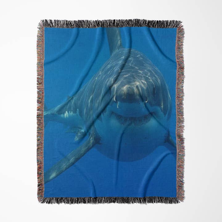 3dRose - Wholesale Throw Blanket - 3dRose, Underwater Great White Shark, Blanket0