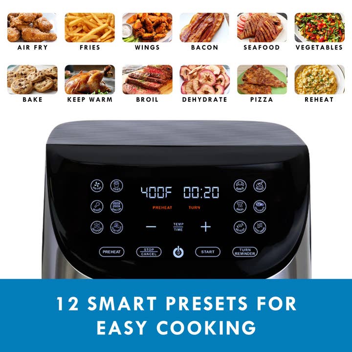 Koolatron Corporation - Wholesale Kitchen Appliance - Kenmore 8 Qt 1700W Air Fryer with 12 Cooking Presets