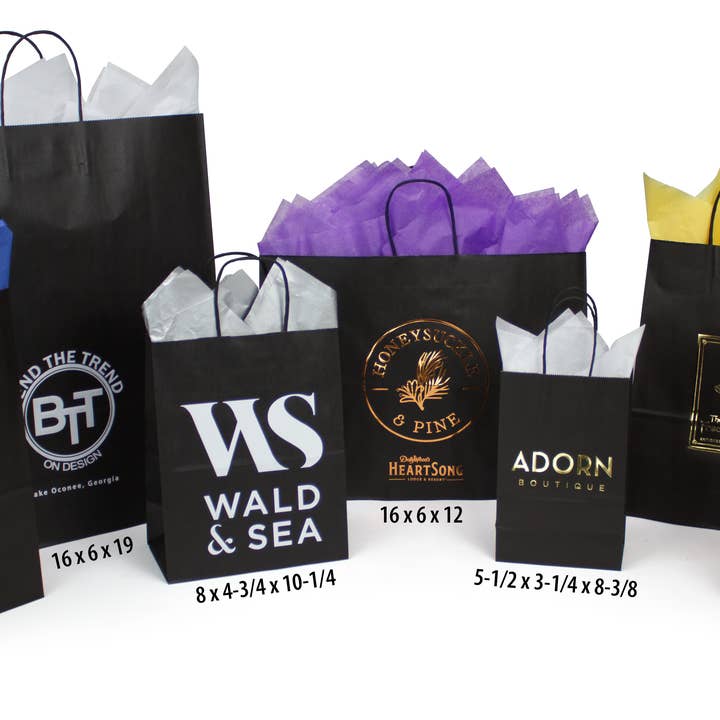 American paper & plastic - Wholesale Gift Bag - Black Kraft Paper Shopping Bags1