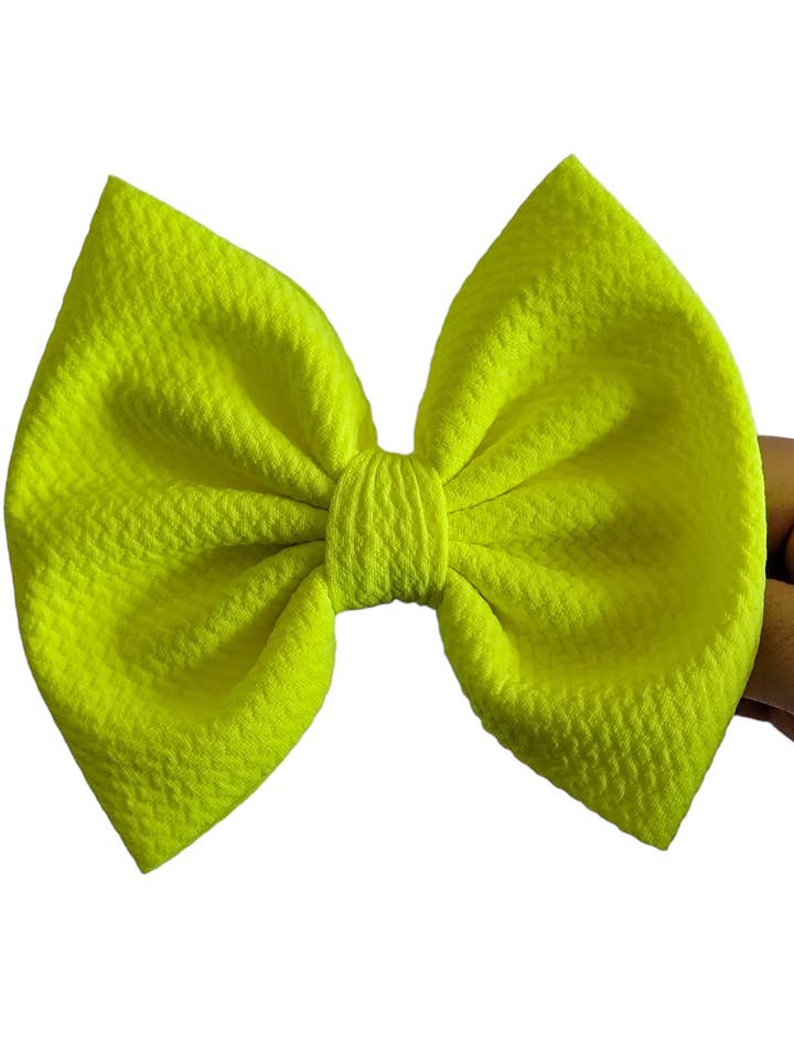 Savannah Bow-Neon Yellow for wholesale by Dainty Delights Creations