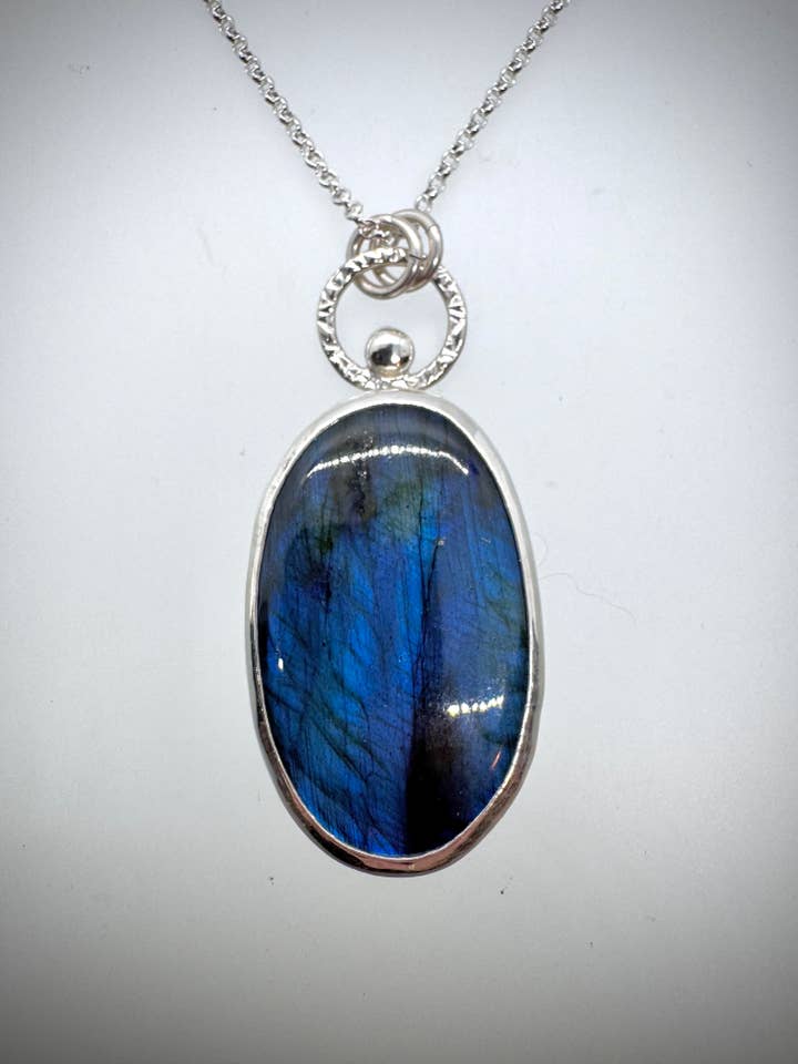 Sterling and Labradorite Bauble Necklace for wholesale by Morgan McGeehan Designs
