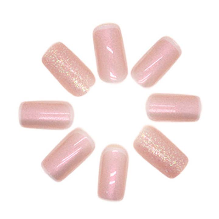 Press On Nails Square Nail Tips Glossy Finish Reusable Kit for wholesale by Luluizy Designs Co.