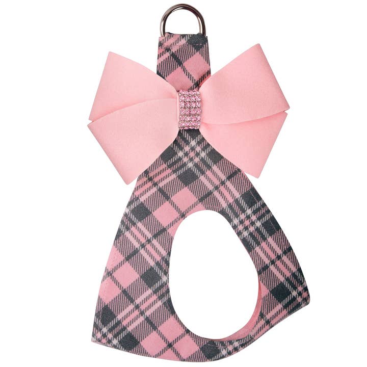 Puppy Pink Nouveau Bow with Pink Giltmore Step In Harness for wholesale by Susan Lanci Designs