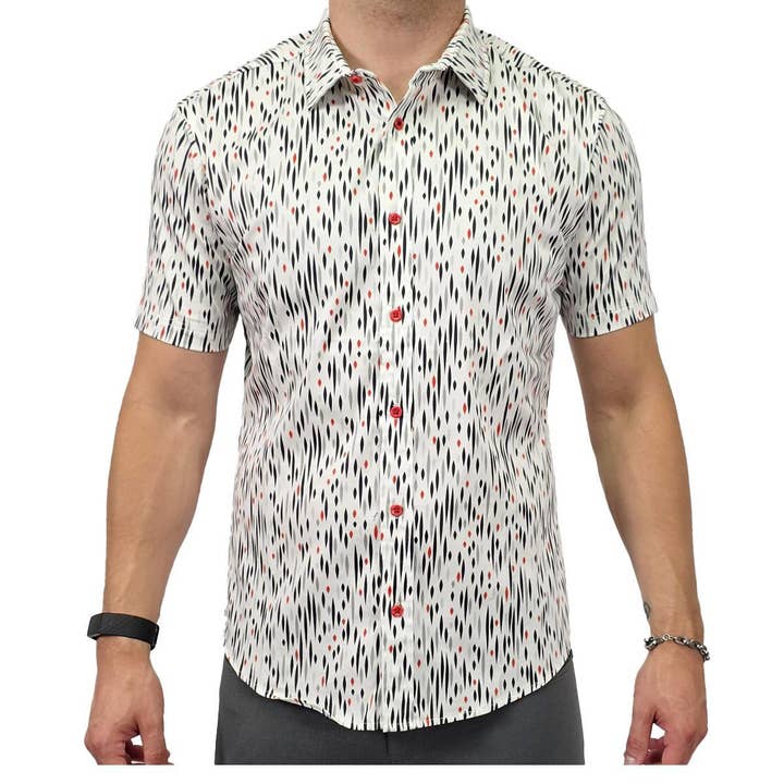 Chemise à manches courtes en coton extensible Diamond Rain pour la vente par Assassin Menswear