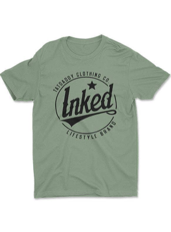 Light Olive Tatdaddy "Inked Lifestyle" Tee for wholesale on Faire