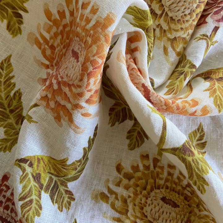 Sarah Rose - Wholesale Tea towel - Chrysanthemum Organic Linen Tea Towel2