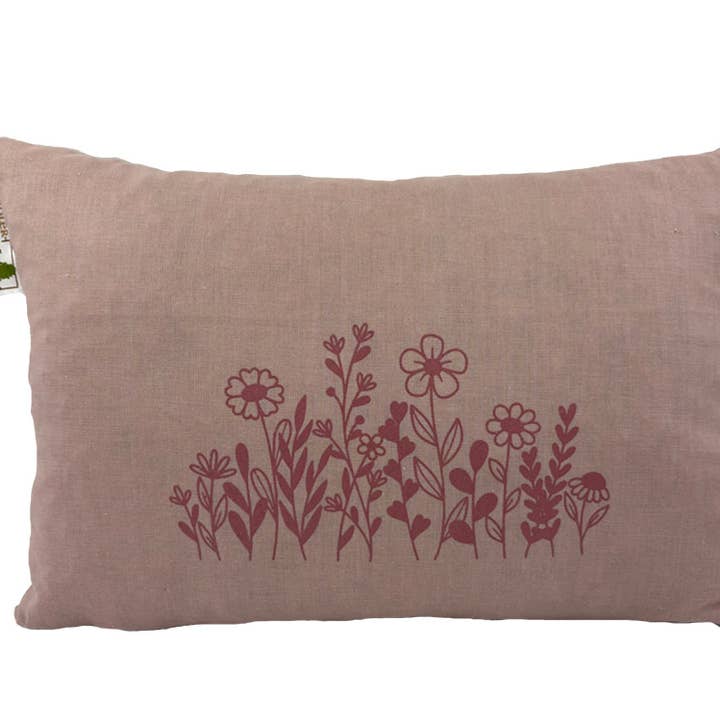 Cuscino di cirmolo 30cm x 20cm, rosa chiaro - Fiori rosa per la vendita all'ingrosso da parte di Tiroler Zirbenkissen / Christoph Wildauer