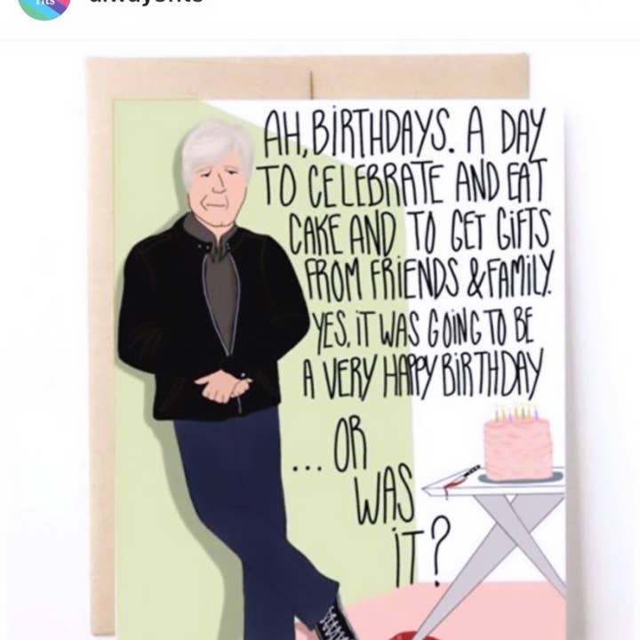 Debbie Draws Funny - Wholesale Birthday Card - Keith Morrison Dateline Parody Funny Birthday Card2