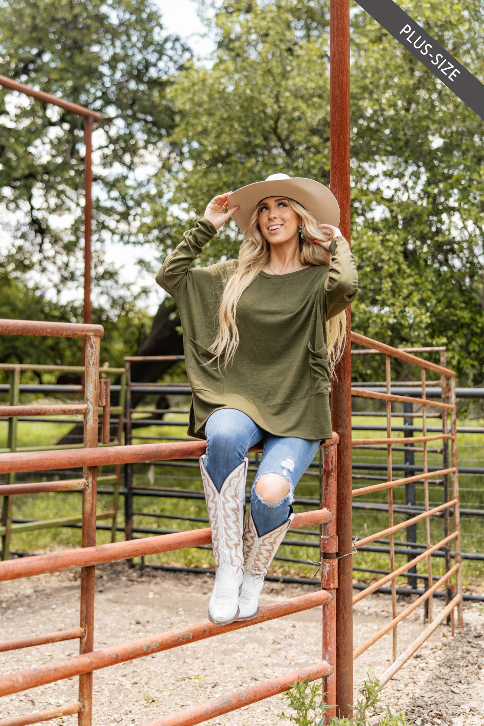 Dear Scarlett – wholesale Tunic – Women’s – PLUS SIZE Casual Cotton Long Sleeve Top6