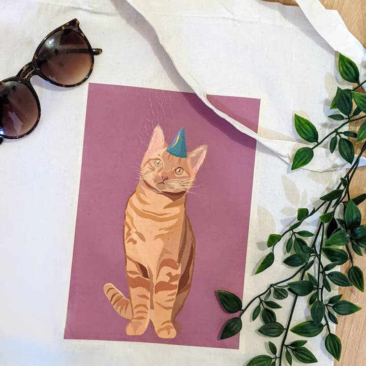 Party cat shopper/ tote bag for wholesale by Sazzlebybell