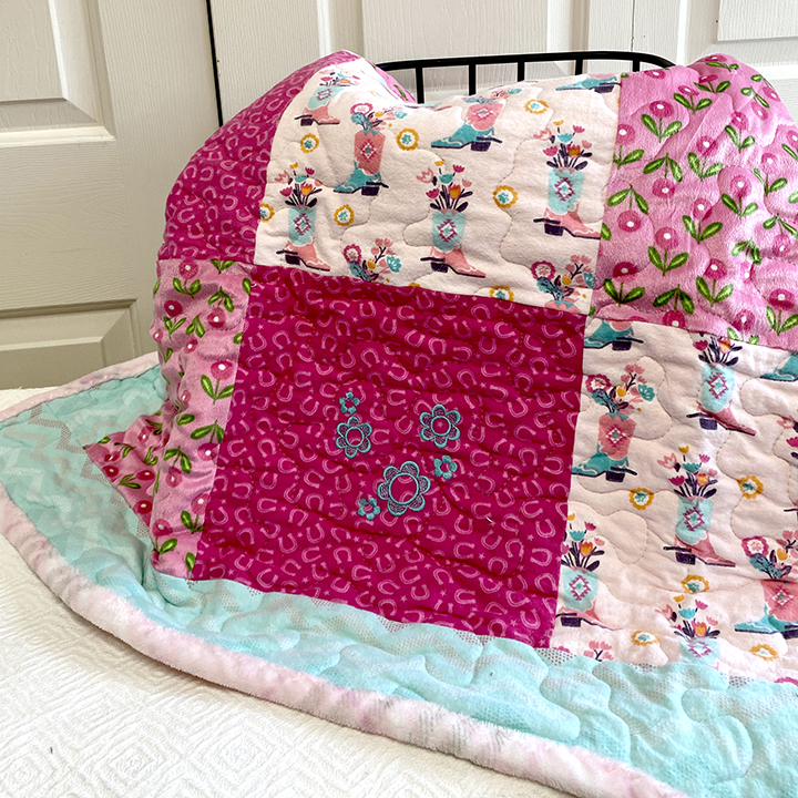 Wetona’s Handmade - Wholesale Quilt - Kids & Baby - Floral Cowgirl Baby Quilt2