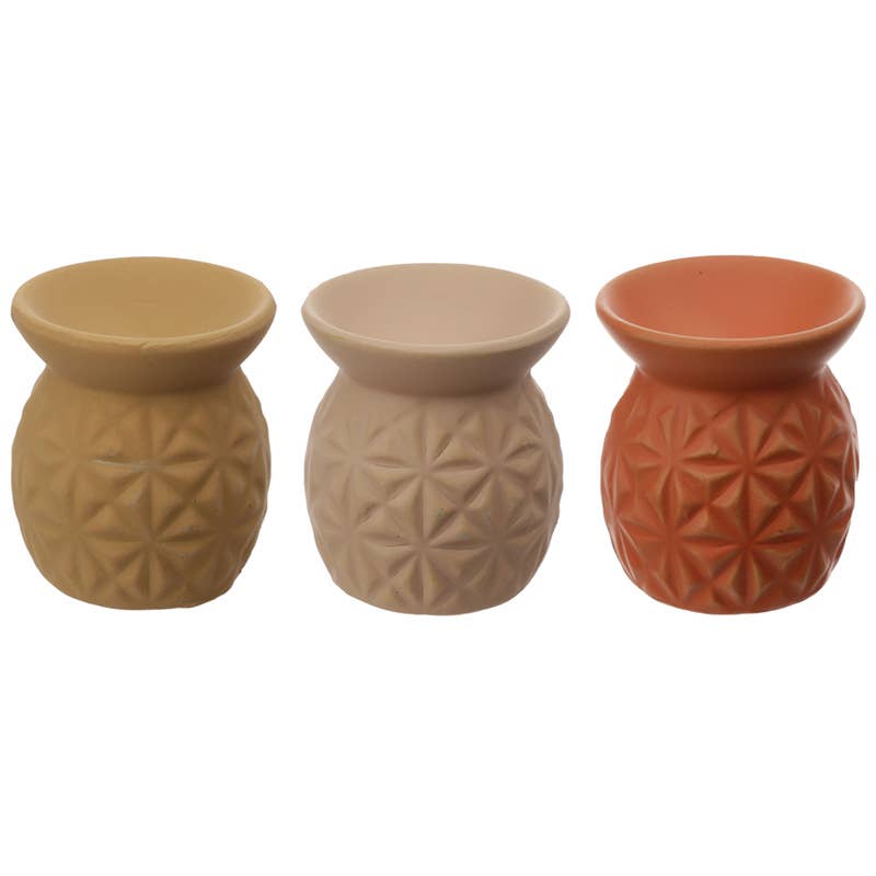 Puckator EU - Wholesale Oil Warmer - Eden Ceramic Oil Burner with Embossed Triangle Pattern1