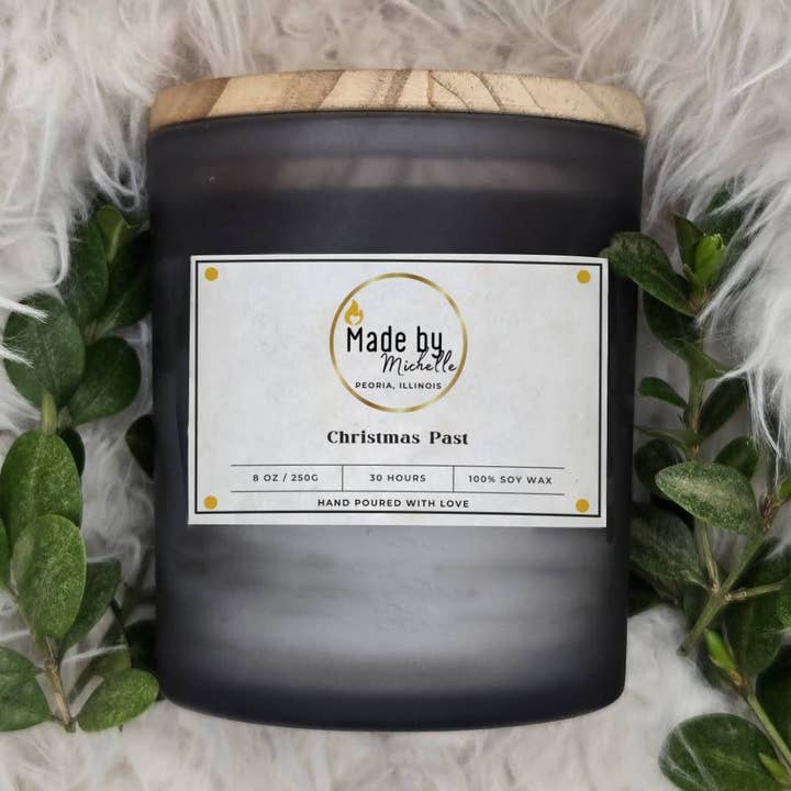 Soy Candle - Christmas Past - 8oz Grey Frosted Jar for wholesale by Made by Michelle Candles