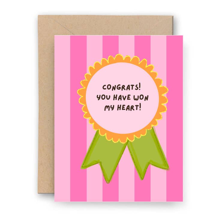 Congrats You Have Won My Heart - Greeting Card for wholesale by Little Tomato