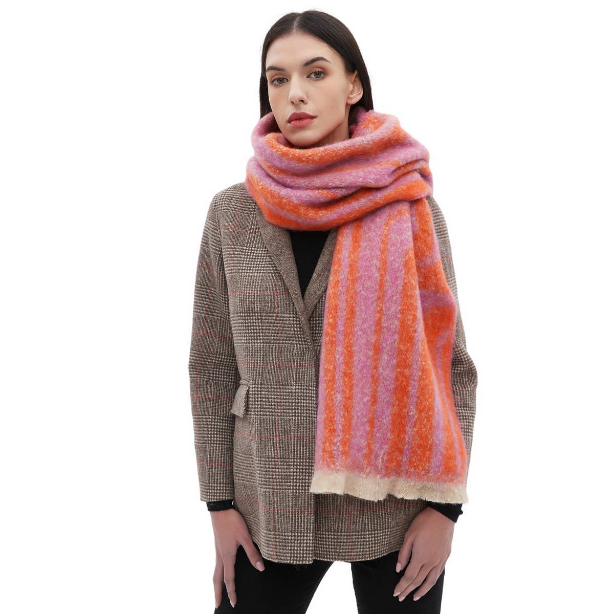 ACCITY - Wholesale Scarf - Women's - Geometric Loop Yarn Winter Scarf with  Shawl Wrap_CWASC087016