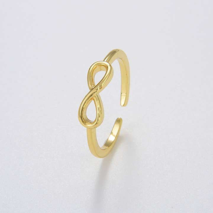 Beads Creation – wholesale Band/Stackad Ring – Guld Infinity Ring, Justerbar Kärlek Ring, RG1112