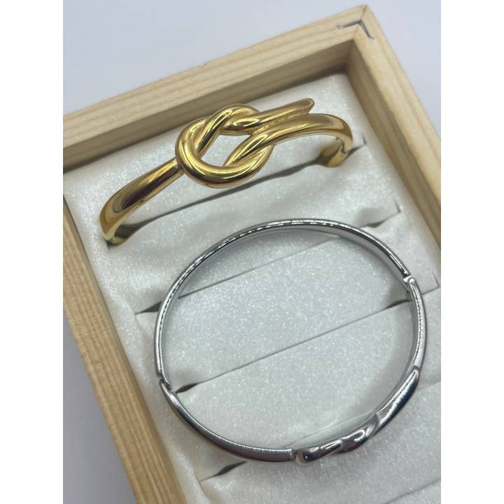 YOLA - Wholesale Cuff Bracelet - Knot Edelstahl Armreif Bagel1