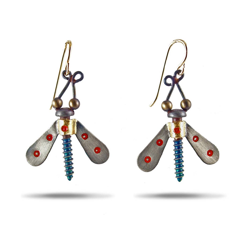 Chickenscratch - Wholesale Dangle Earrings - Winged Nut Earrings