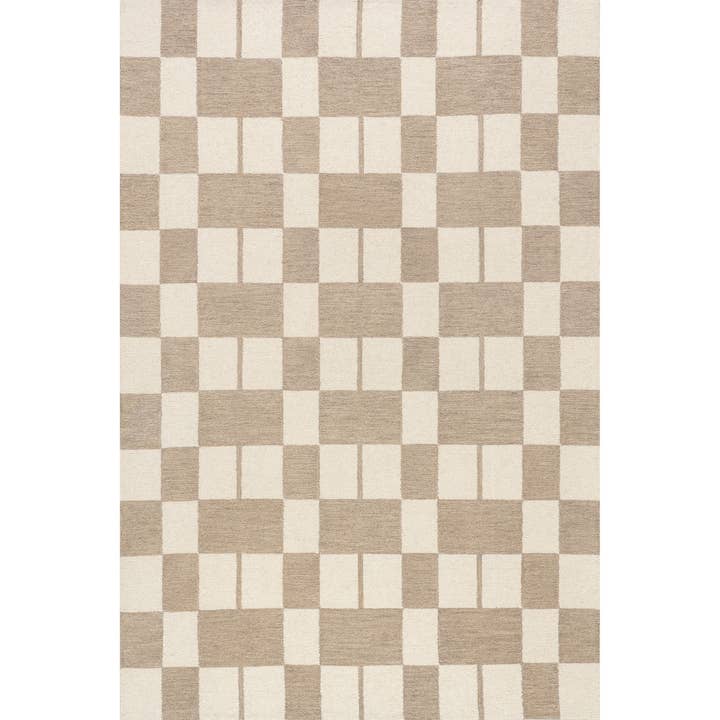 Beige Caitlin Geometric Wool Area Rug for wholesale on Faire1