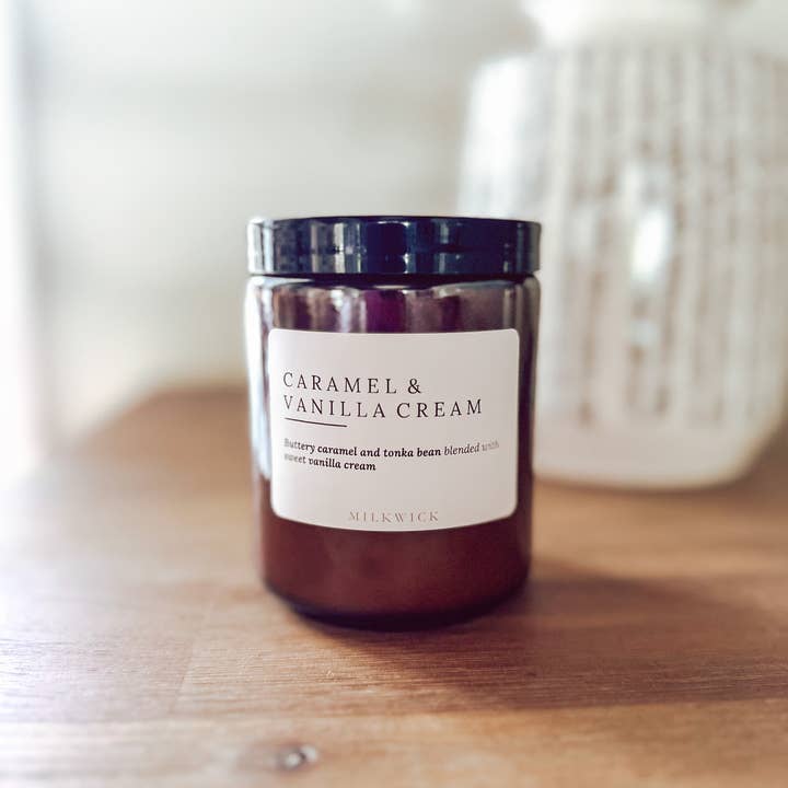 M I L K W I C K - Wholesale Jar/Filled Candle - Caramel & Vanilla Cream3